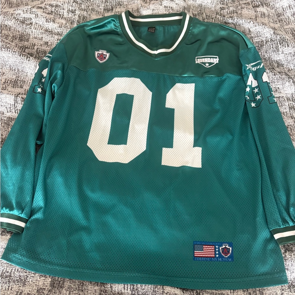 SHEIN Legendary 01 Green Long Sleeve Jersey Size Small